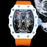 RICHARD MILLE RM53-01  Replica White TPT Quartz Fiber and Orange Watch